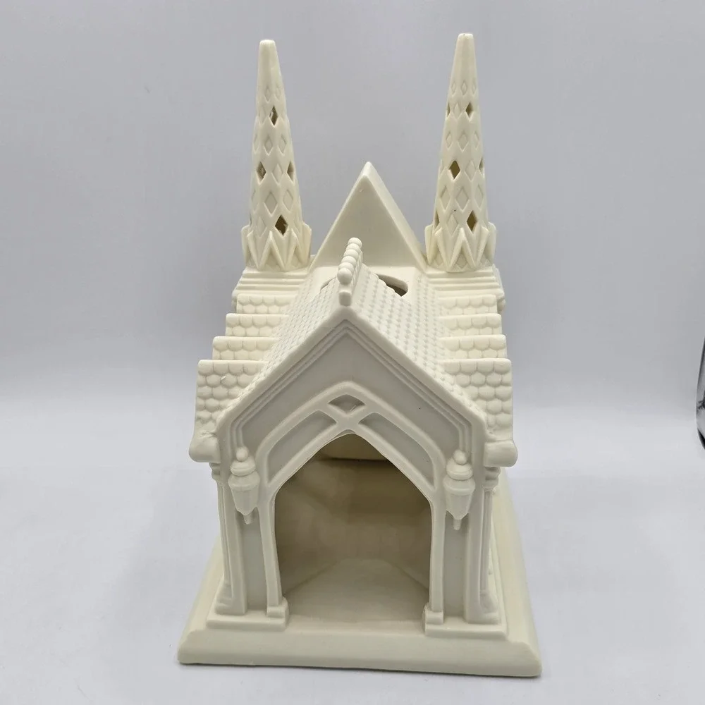 Stunning PartyLite Porcelain Bisque Cathedral Lights Tea LightHolder 97307 - Picture 5 of 13